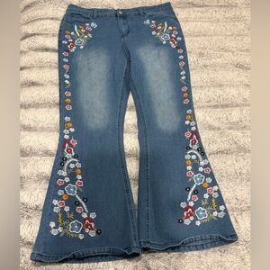 Embroidered denim